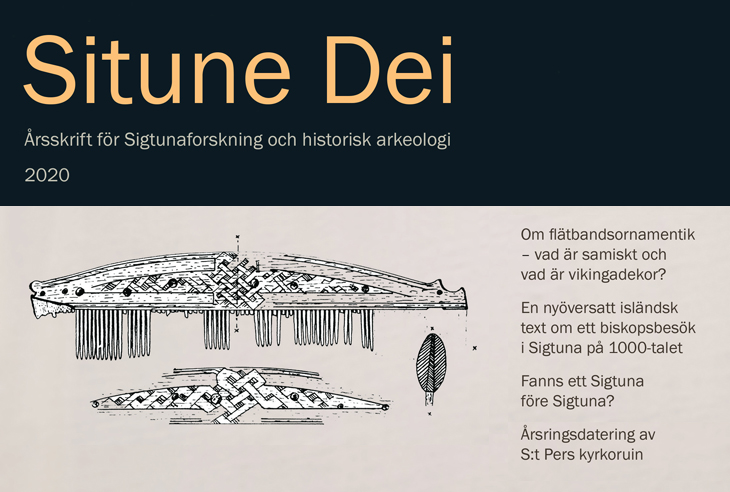 Framsidan av en tidskrift med texten Situne Dei och en bild på ett arkeologiskt föremål. 