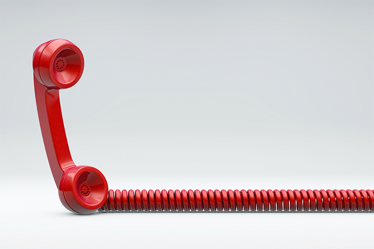 Bild på en röd telefonlur