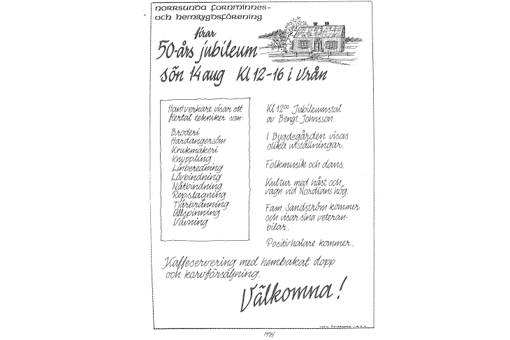 Affisch från Norrsunda fornminnes- och hemgygdsförening